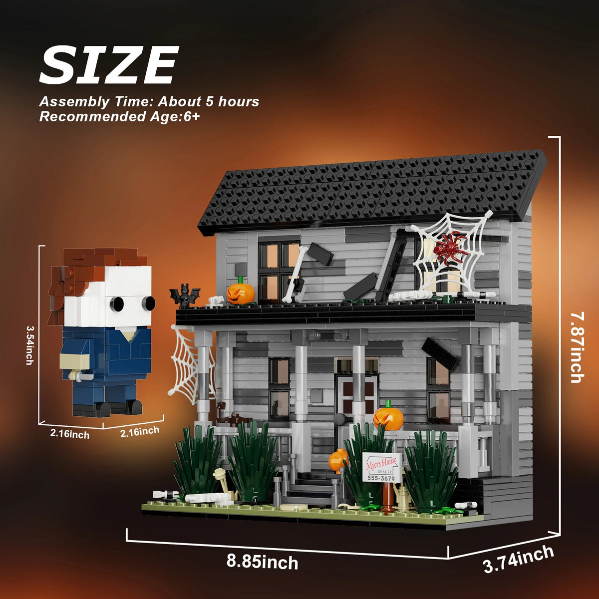 Horror Movie House Building Blocks Architecture Display Ornament