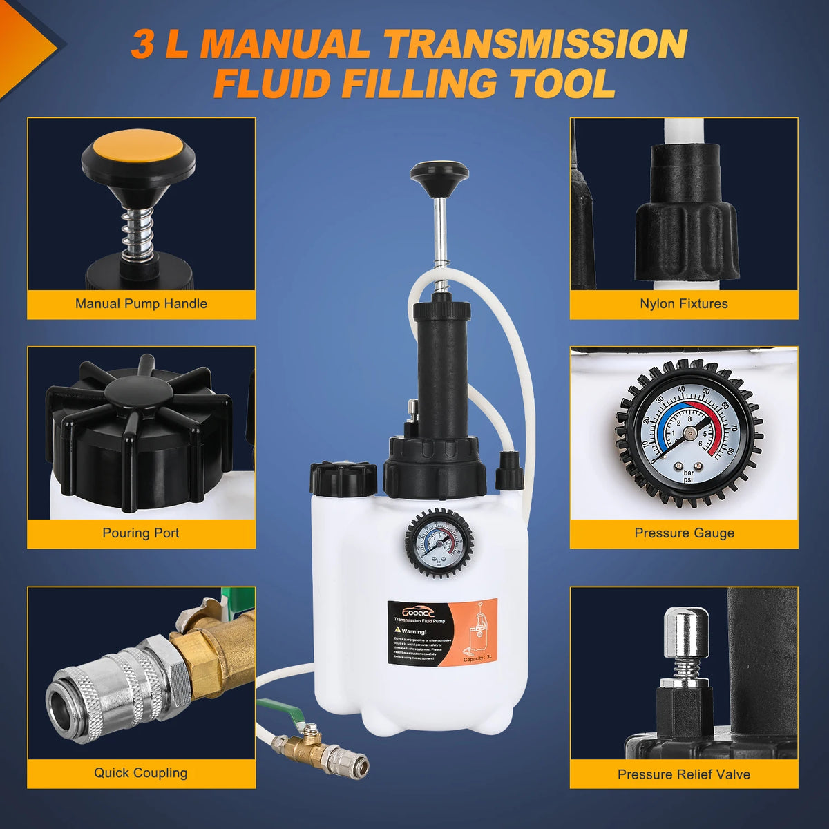 Automotive Manual Transmission Fluid Pump Kit With ATF Filler Adapters