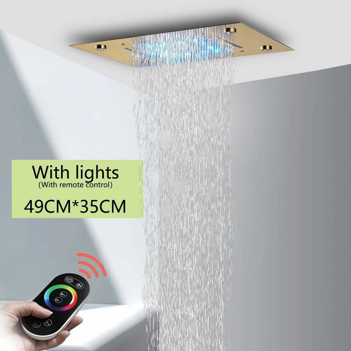 Wanmivezlo LED Rainfall Shower Head With Remote Control