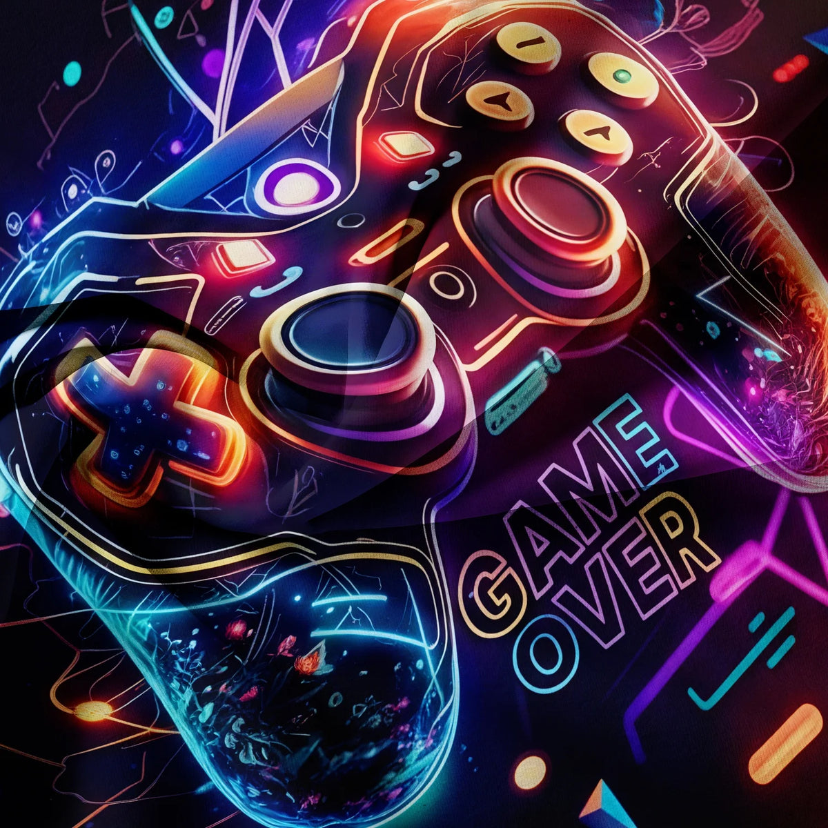 3pcs Set,Cool Game Controller Duvet Cover Set, All-Season Home Dormitory High-Definition Printed Gaming Bedding Set