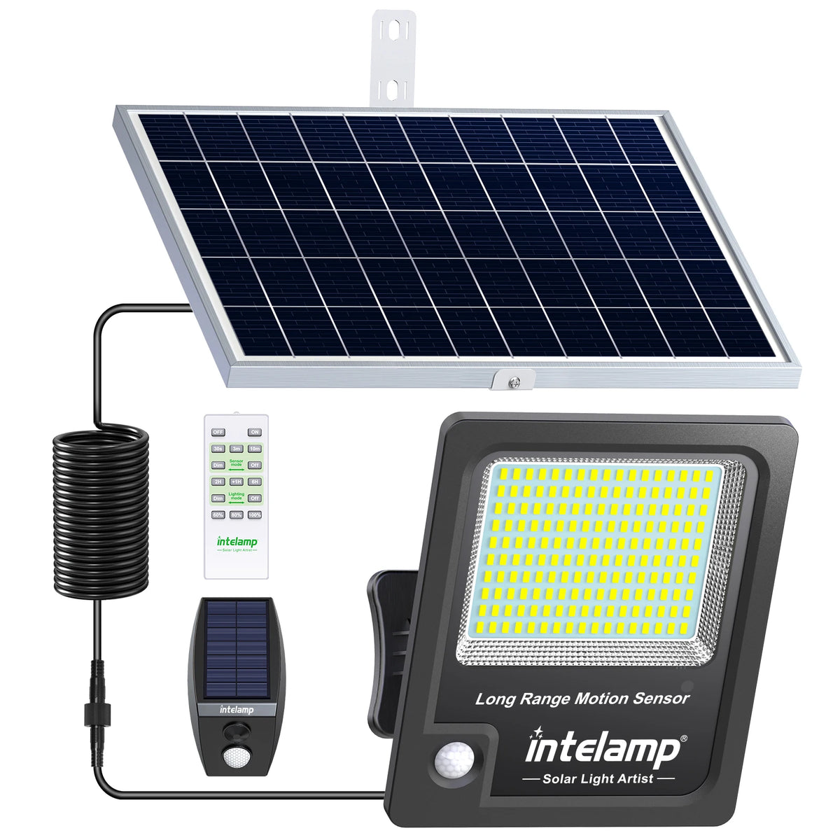Intelamp Solar Security Light With Dual Motion Sensors