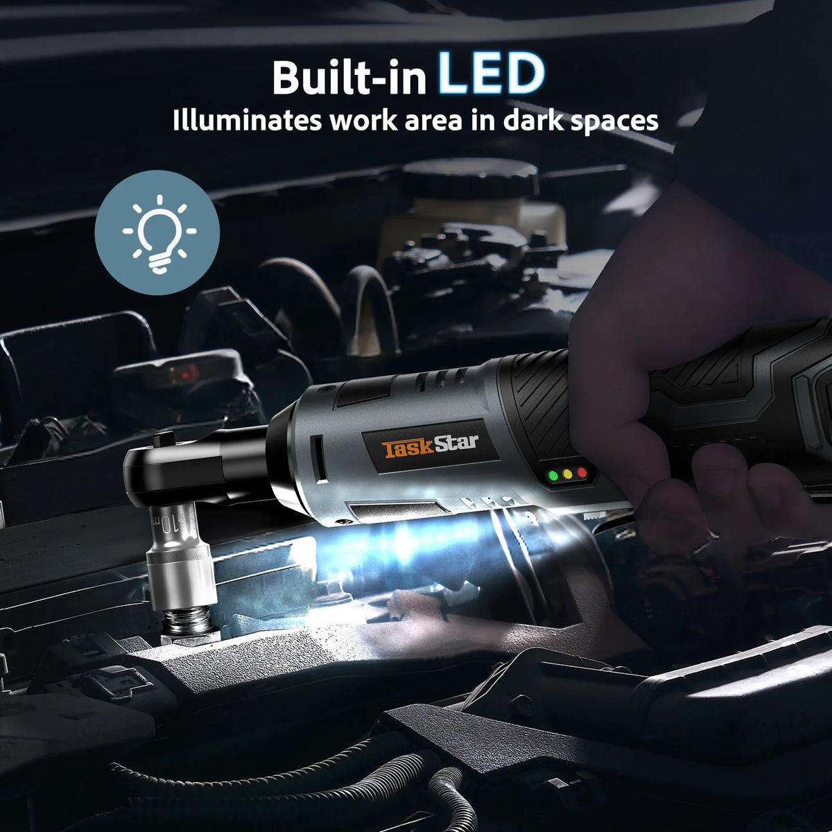 Taskstar Cordless Electric Ratchet Wrench Kit With Sockets And Batteries