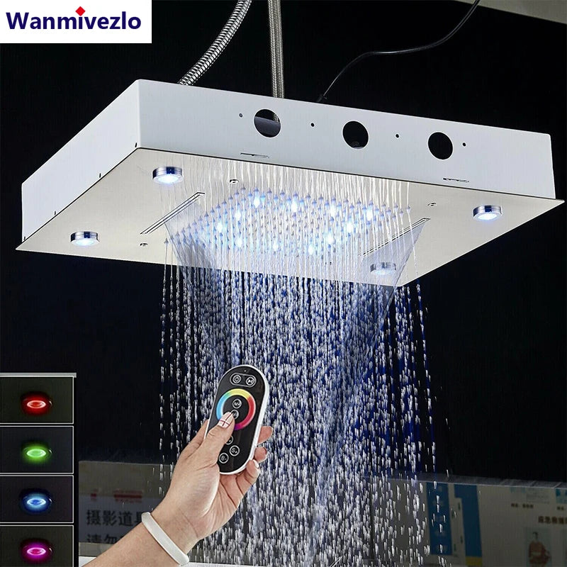Wanmivezlo LED Rainfall Shower Head With Remote Control