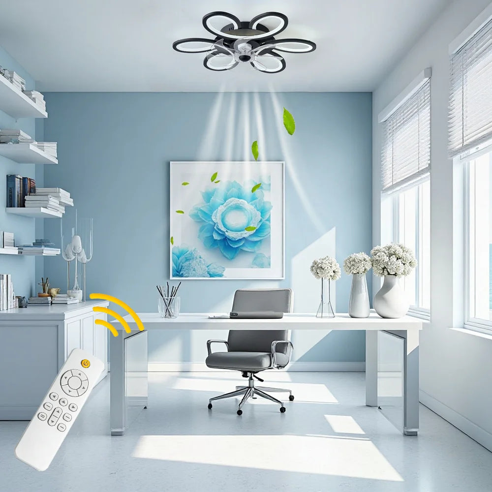 Dimmable Ceiling Fan Light With Reversible Motor And Remote Control