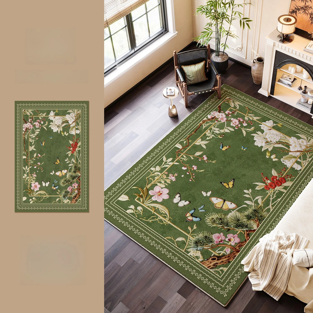 French Style Carpets for Living Room Fluffy Soft Cloakroom Rug Flower Pattern Bedroom Decor Carpet Thick Plush Lounge Floor Mat