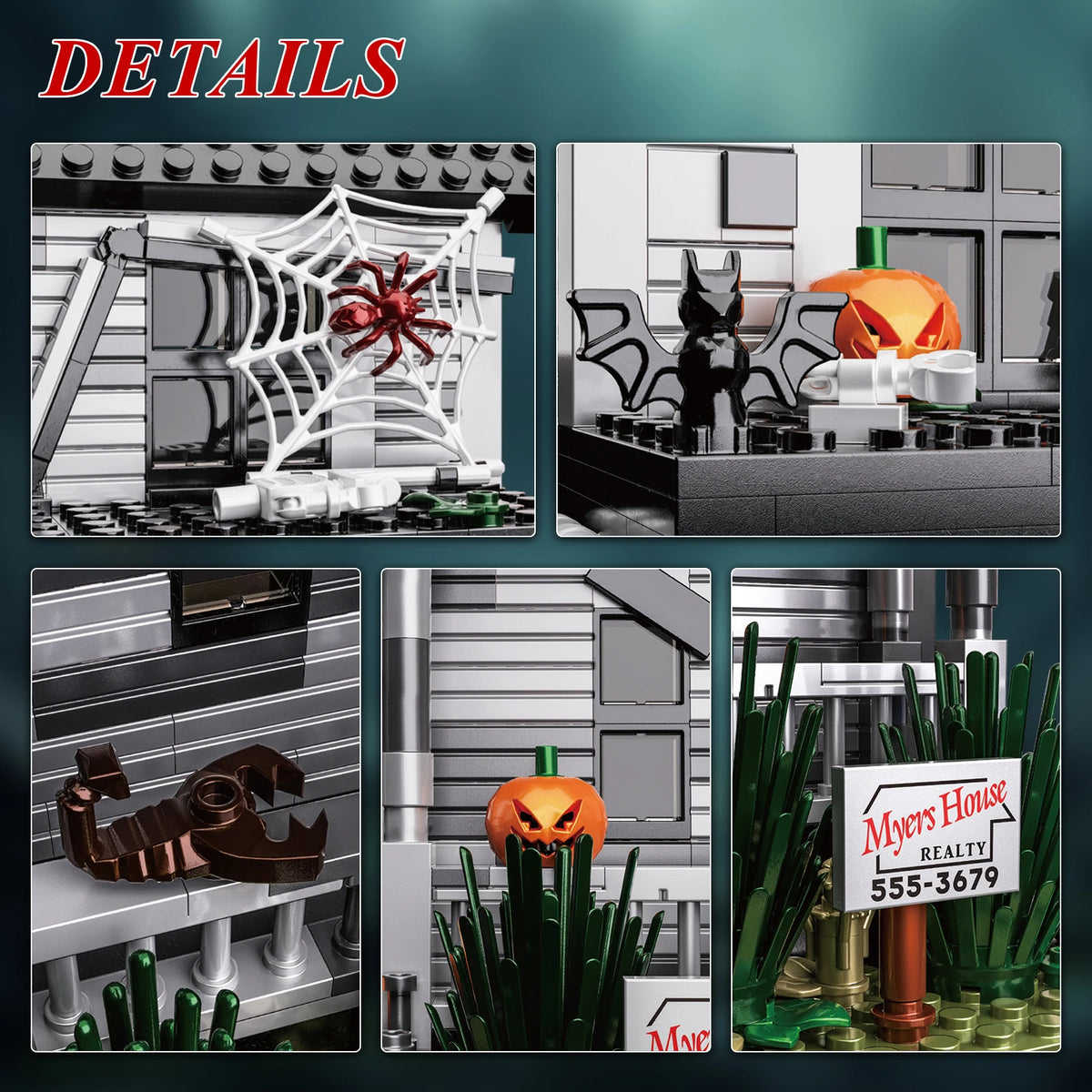 Horror Movie House Building Blocks Architecture Display Ornament