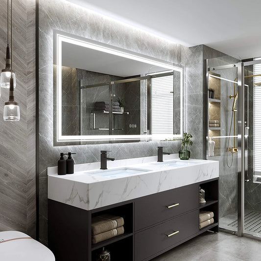 Wisfor Lighted Bathroom Vanity Mirror With Dimmable Anti Fog Lighting