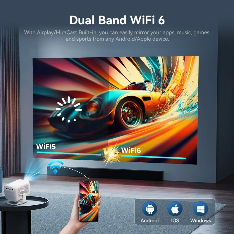 DITONG X3Plus Smart Portable Home Theater Projector With WiFi