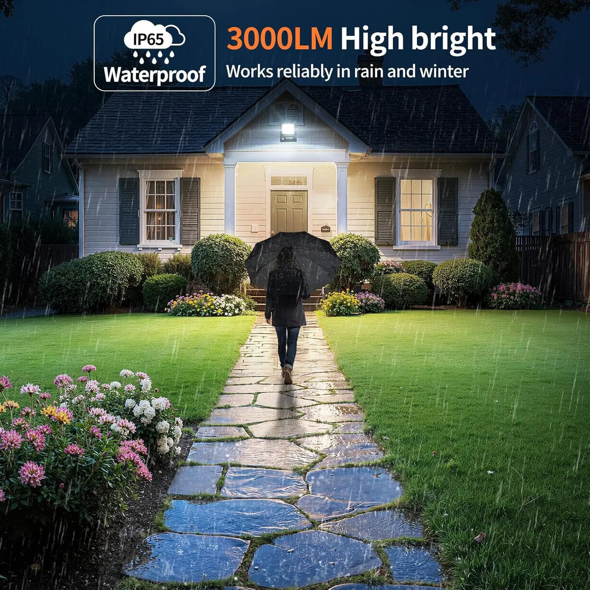 Intelamp Solar Security Light With Dual Motion Sensors