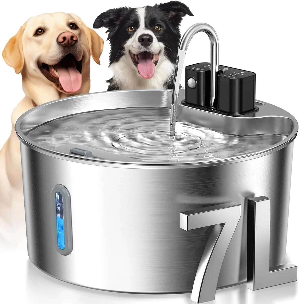 Weomg Stainless Steel Wireless Rechargeable Sensor Pet Water Fountain