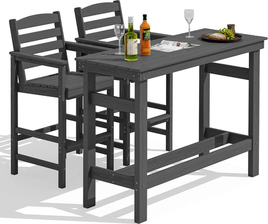 Outdoor Adirondack Bar Set With Patio Table And Chairs