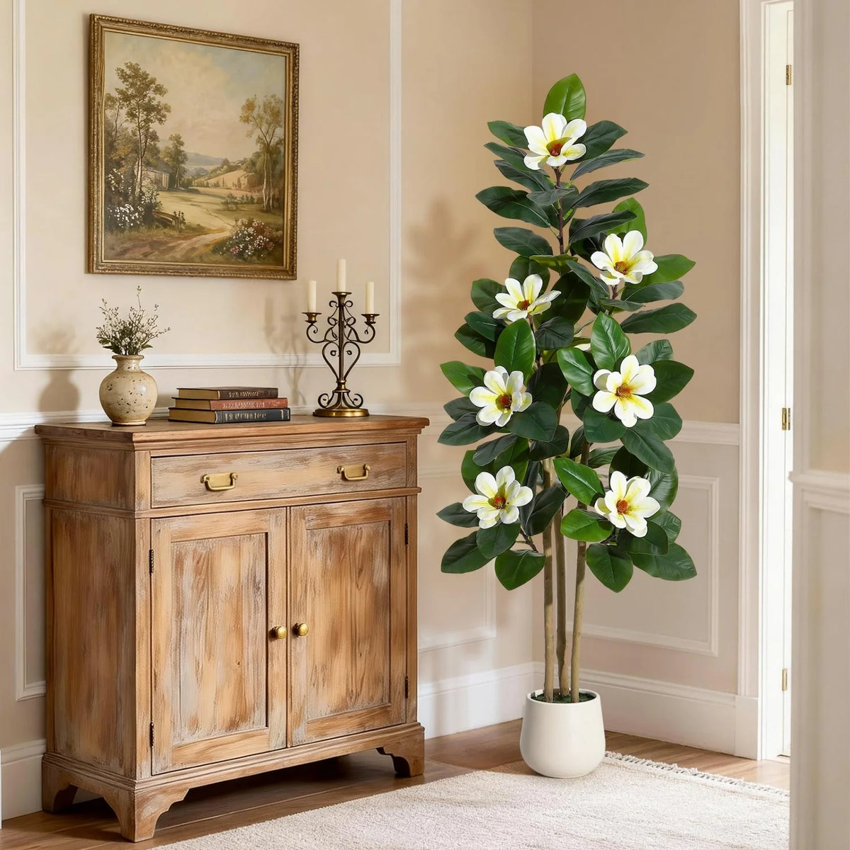 HiMISS Artificial Olive Tree With Lifelike Leaves And Faux Fruit