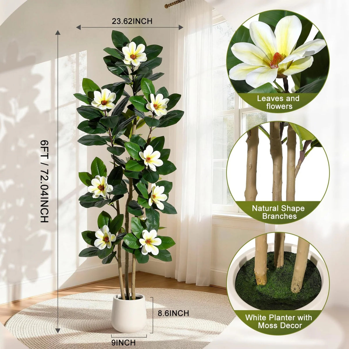 HiMISS Artificial Olive Tree With Lifelike Leaves And Faux Fruit