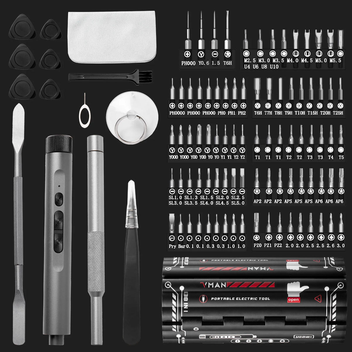 VMAN 138 In 1 Magnetic Precision Electric Screwdriver Repair Kit