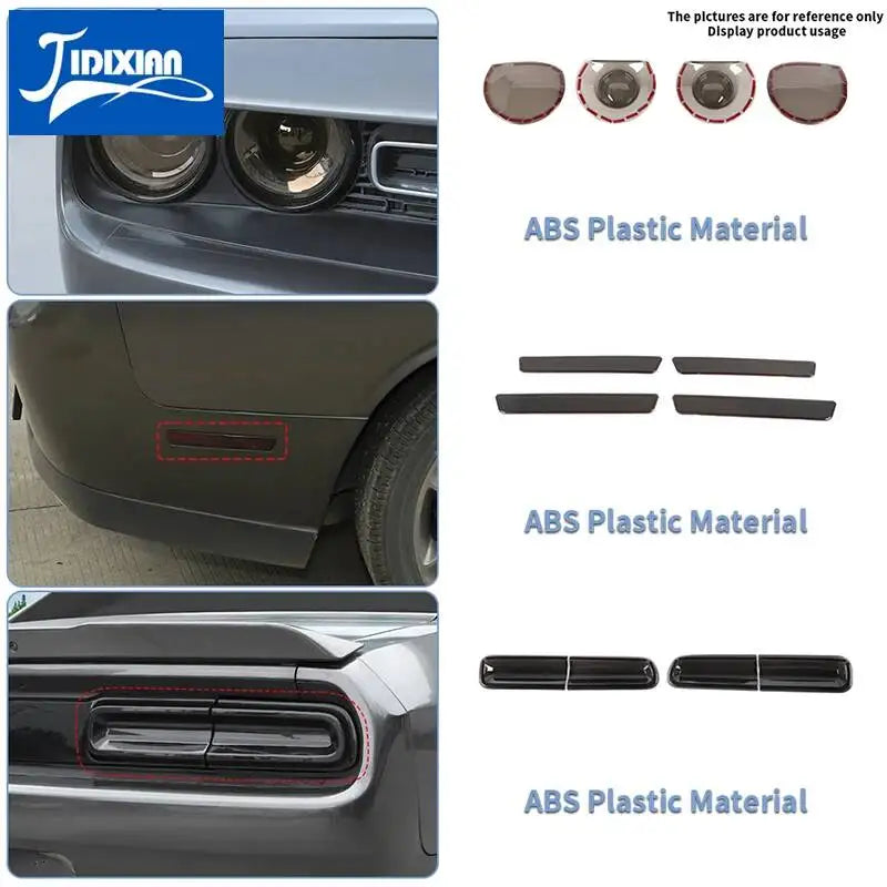 JIDIXIAN Headlight Lamp Decoration Cover For Dodge Challenger