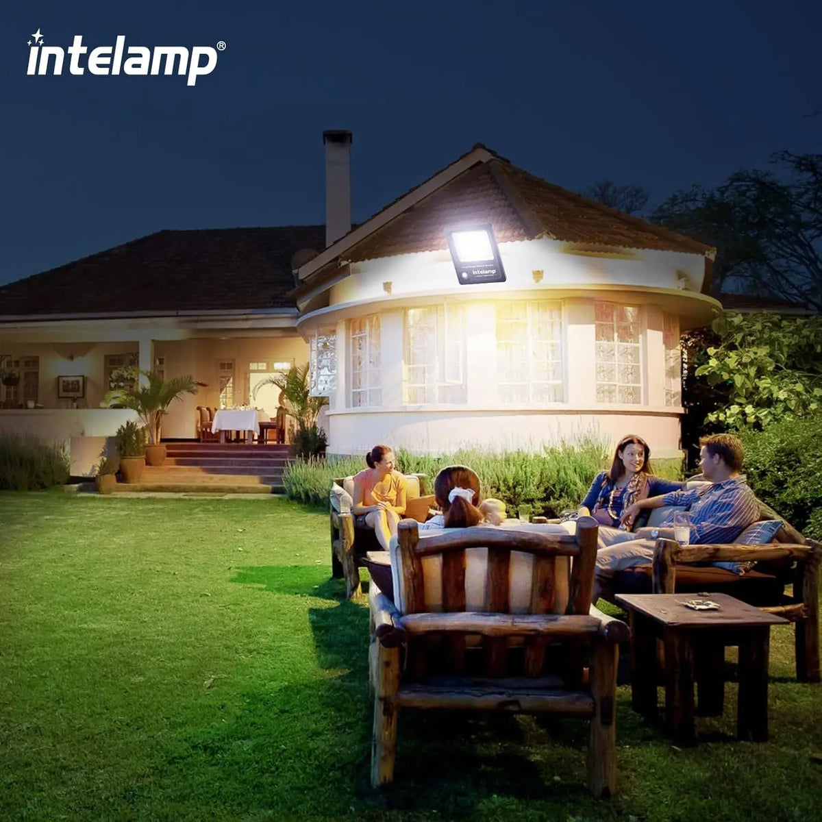 Intelamp Solar Security Light With Dual Motion Sensors