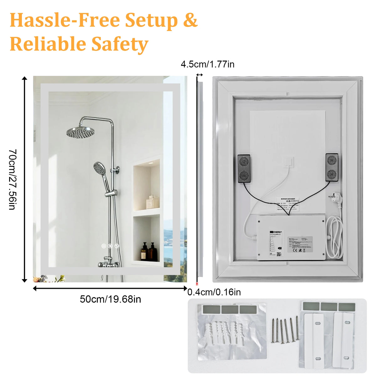 BORWART LED Bathroom Mirror With Anti Fog And Dual Speakers