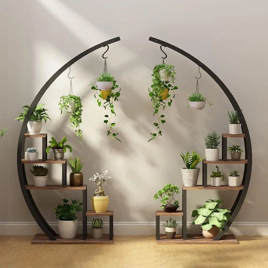 TWISTER CK Metal Plant Stand With Hanging Pot Hooks