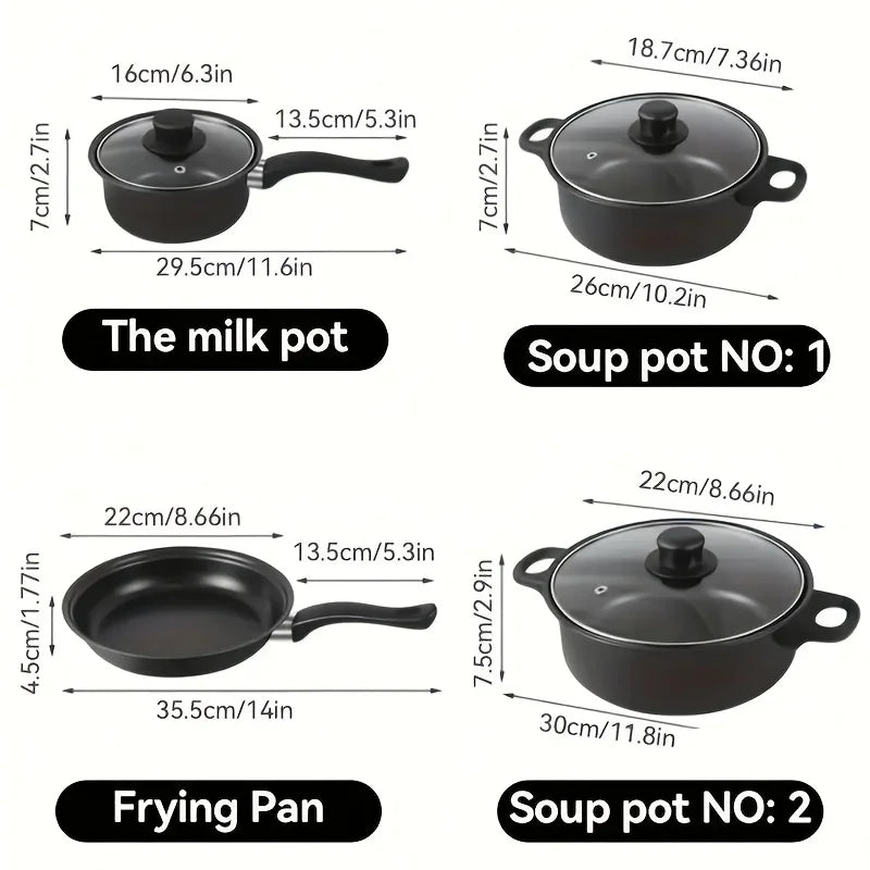 AEHOME Stainless Steel Nonstick Cookware Set For Kitchen And Camping
