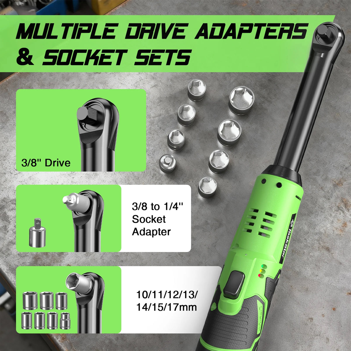 TaskStar Cordless Electric Ratchet Wrench for Automotive and DIY Repair