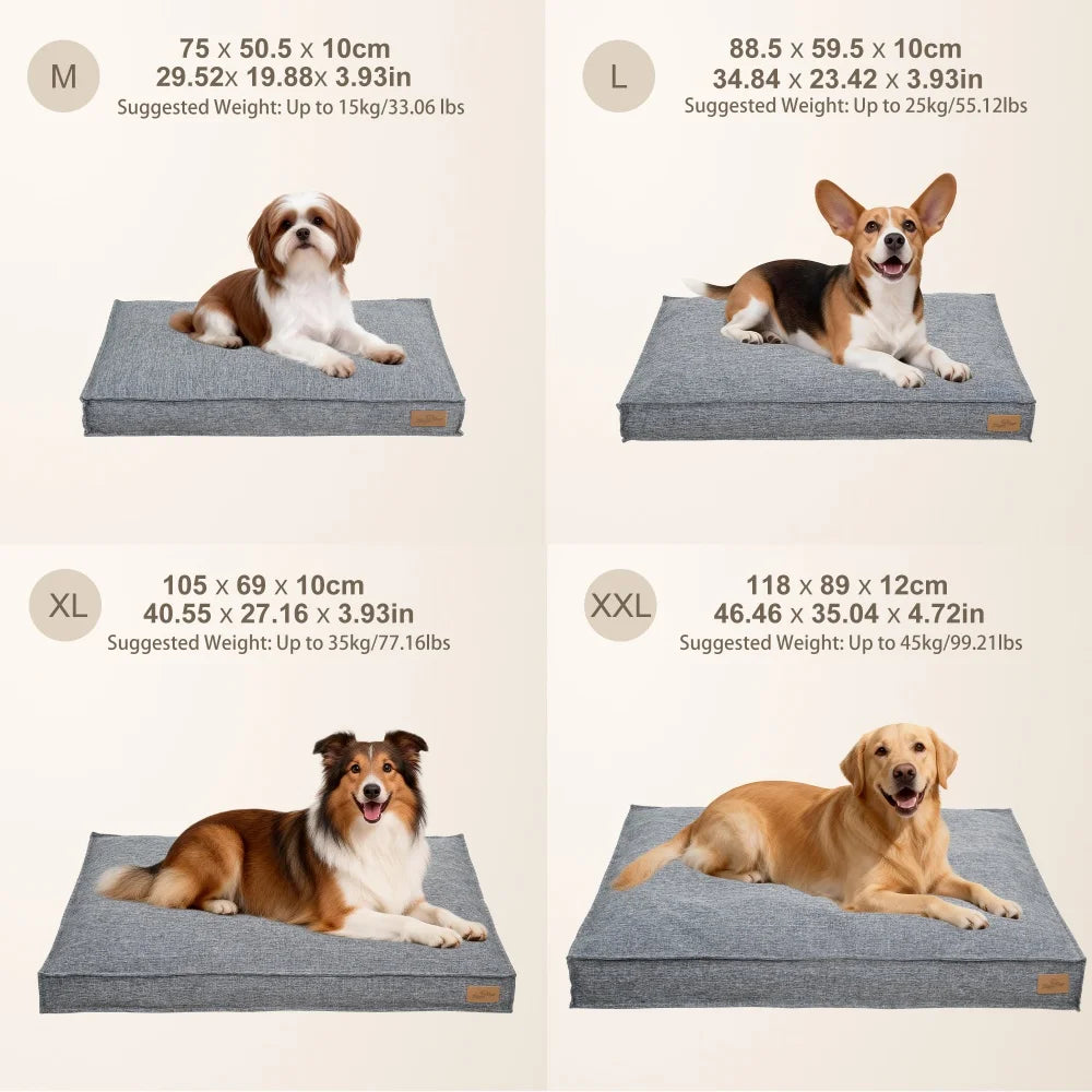 BORWART Waterproof Orthopedic Dog Bed With Washable Removable Cover