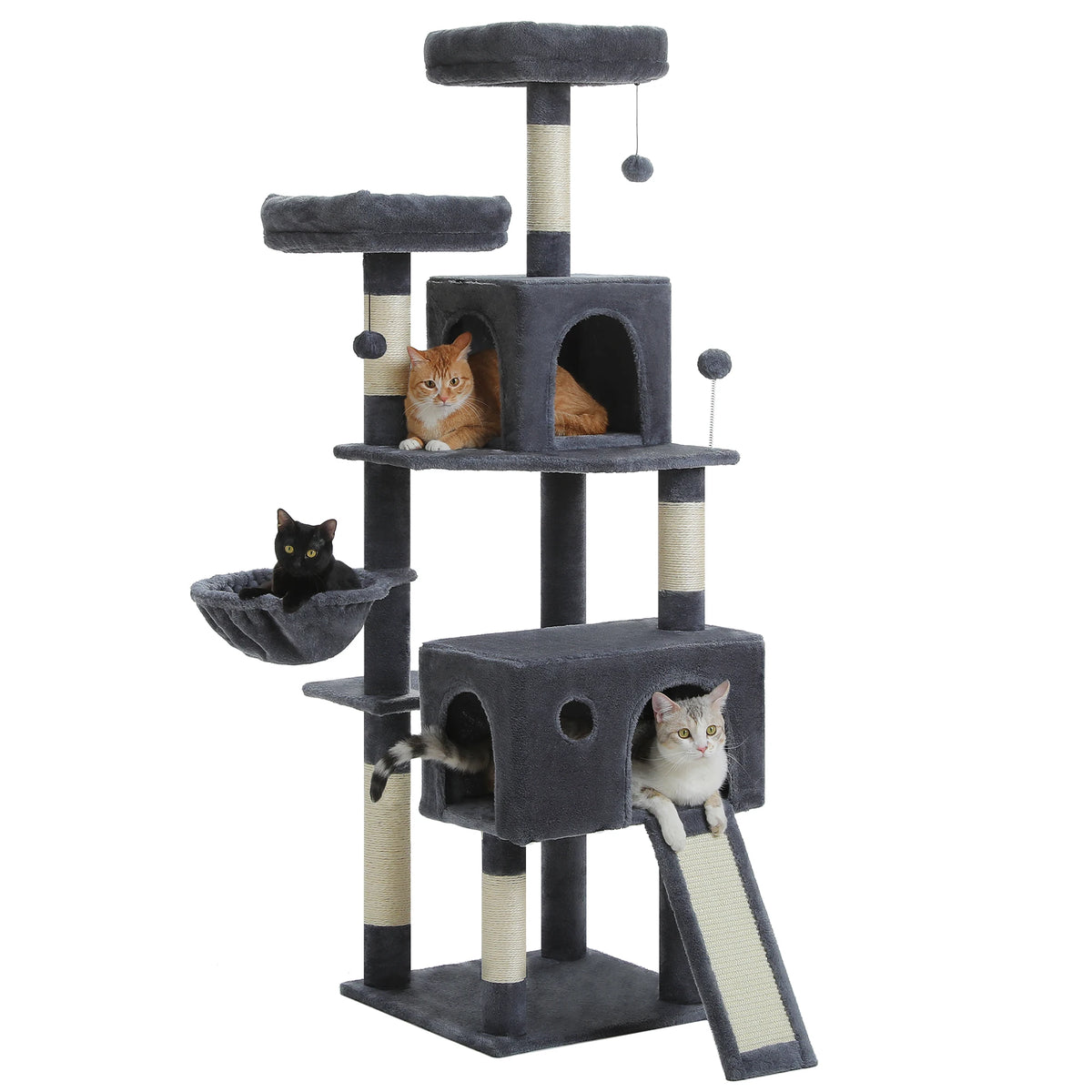 Multi-Level Cat Tree Tower with Sisal Scratching Post&Pad Cozy Hammock Luxury Large Cat Condo for Indoor Cat Toy Cat Accessories
