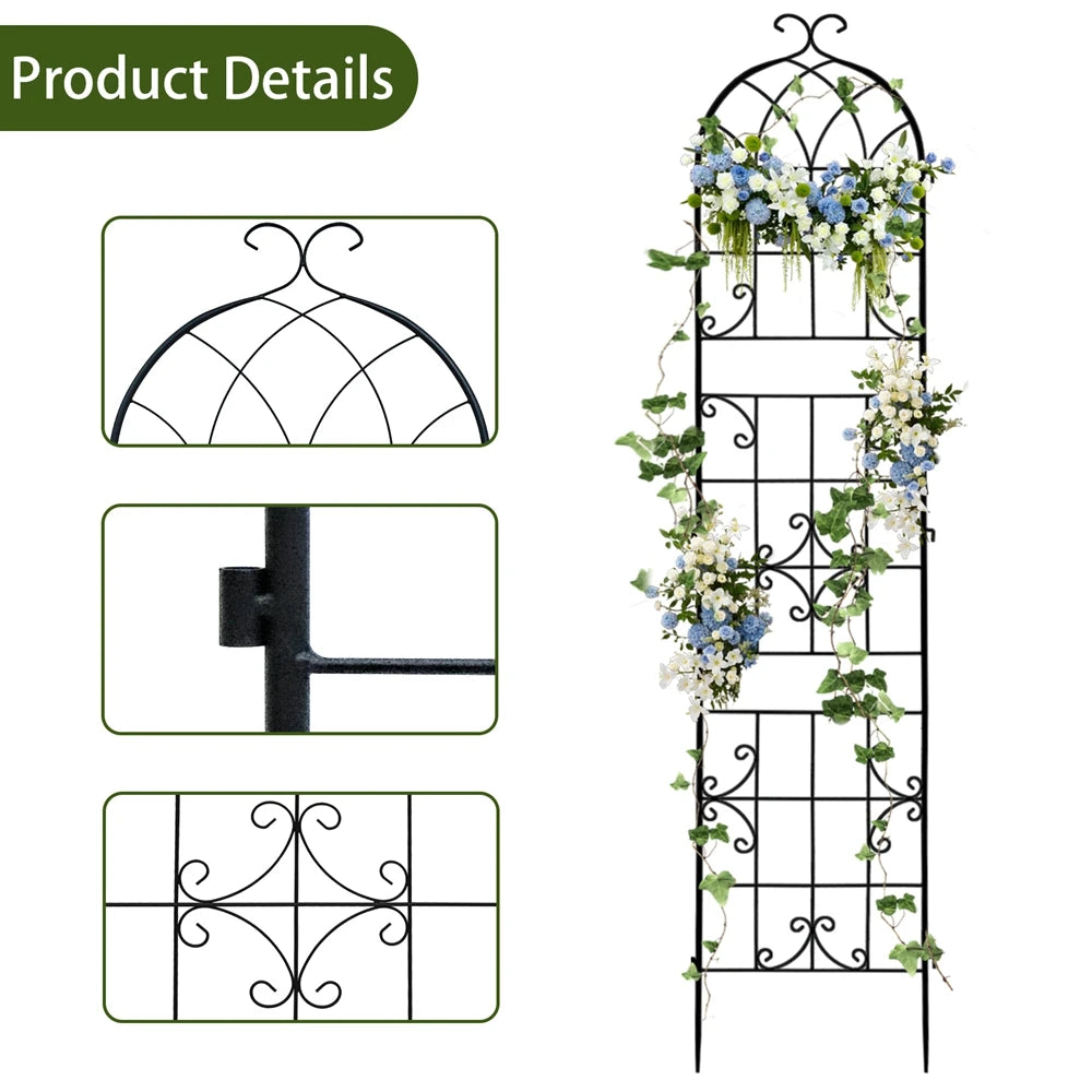Metal Garden Trellis for Climbing Plants Vines and Outdoor Support