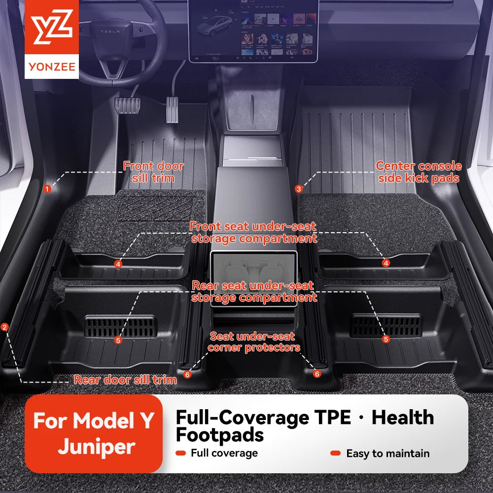 YZ Tesla Model Y All Weather Full Coverage Floor Mats