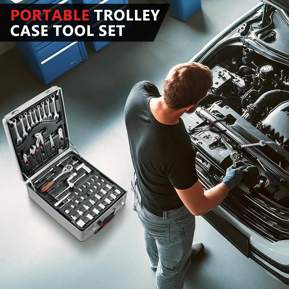 Complete Mechanic Tool Kit with Storage Case for Home Repairs