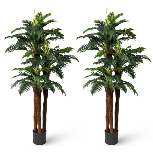 LIFEZEAL Artificial Palm Tree Set for Tropical Home Decor