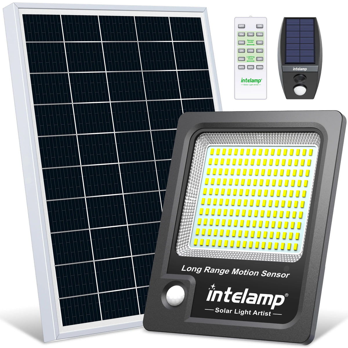 Intelamp Solar Security Light With Dual Motion Sensors