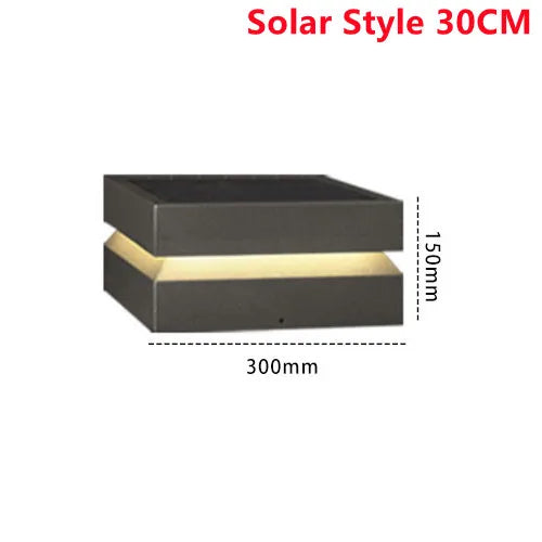 Outdoor Courtyard LED Lawn Lamp Waterproof IP65 Garden Square Solar Street Light For Pillar Chapiter Fence Door Post Decoration