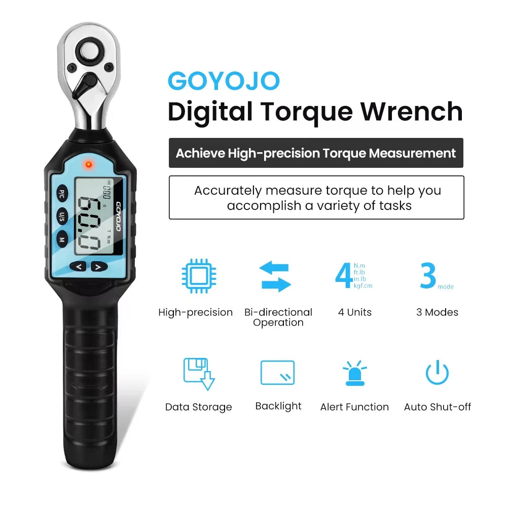GOYOJO Digital Torque Wrench With LED Alerts For Precise Fastening