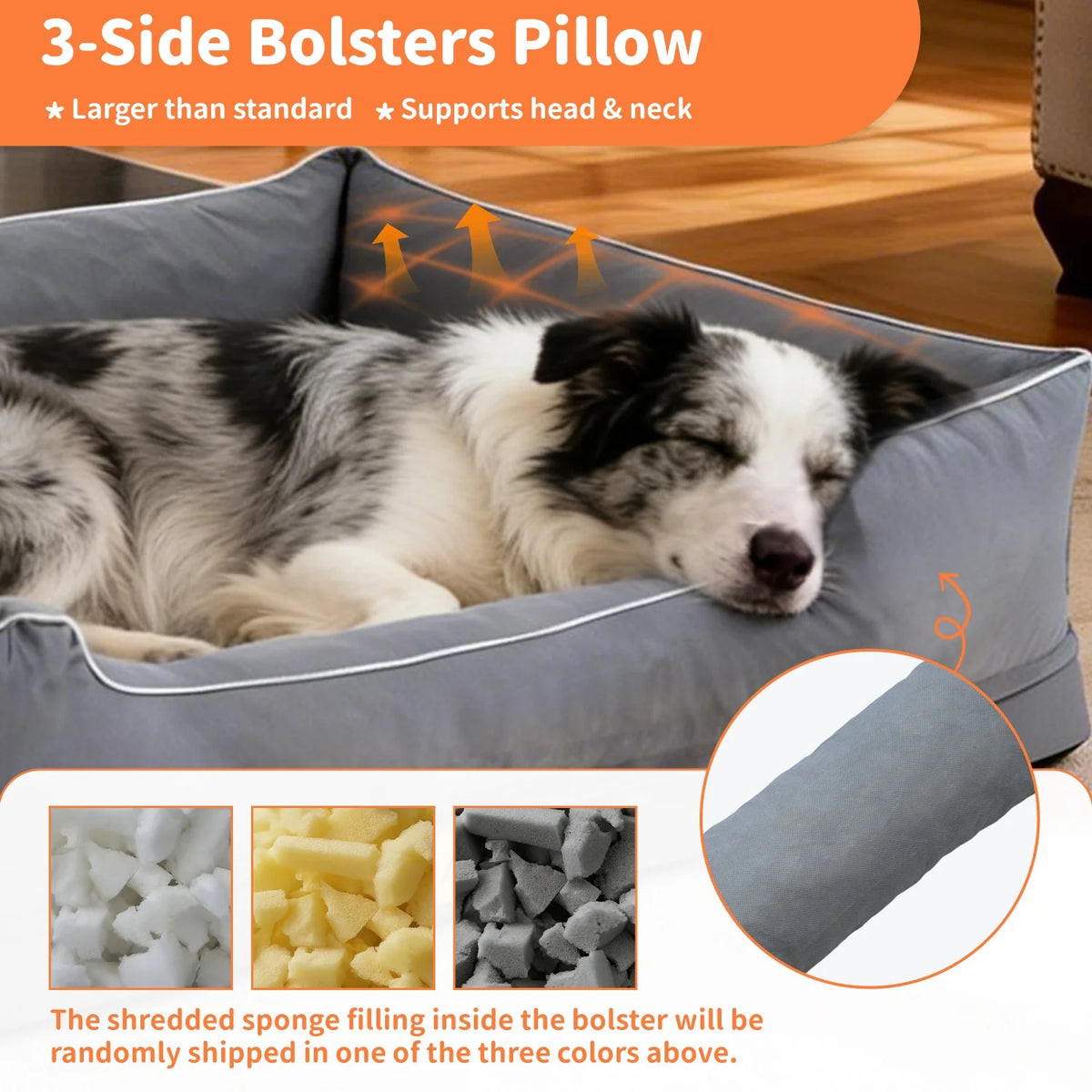 BINGOPAW Orthopedic Dog Bed With Washable Cover And Bolsters