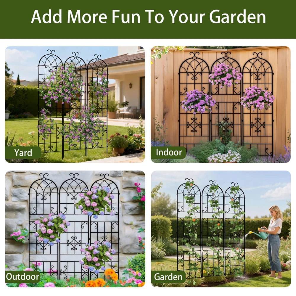 Metal Garden Trellis for Climbing Plants Vines and Outdoor Support