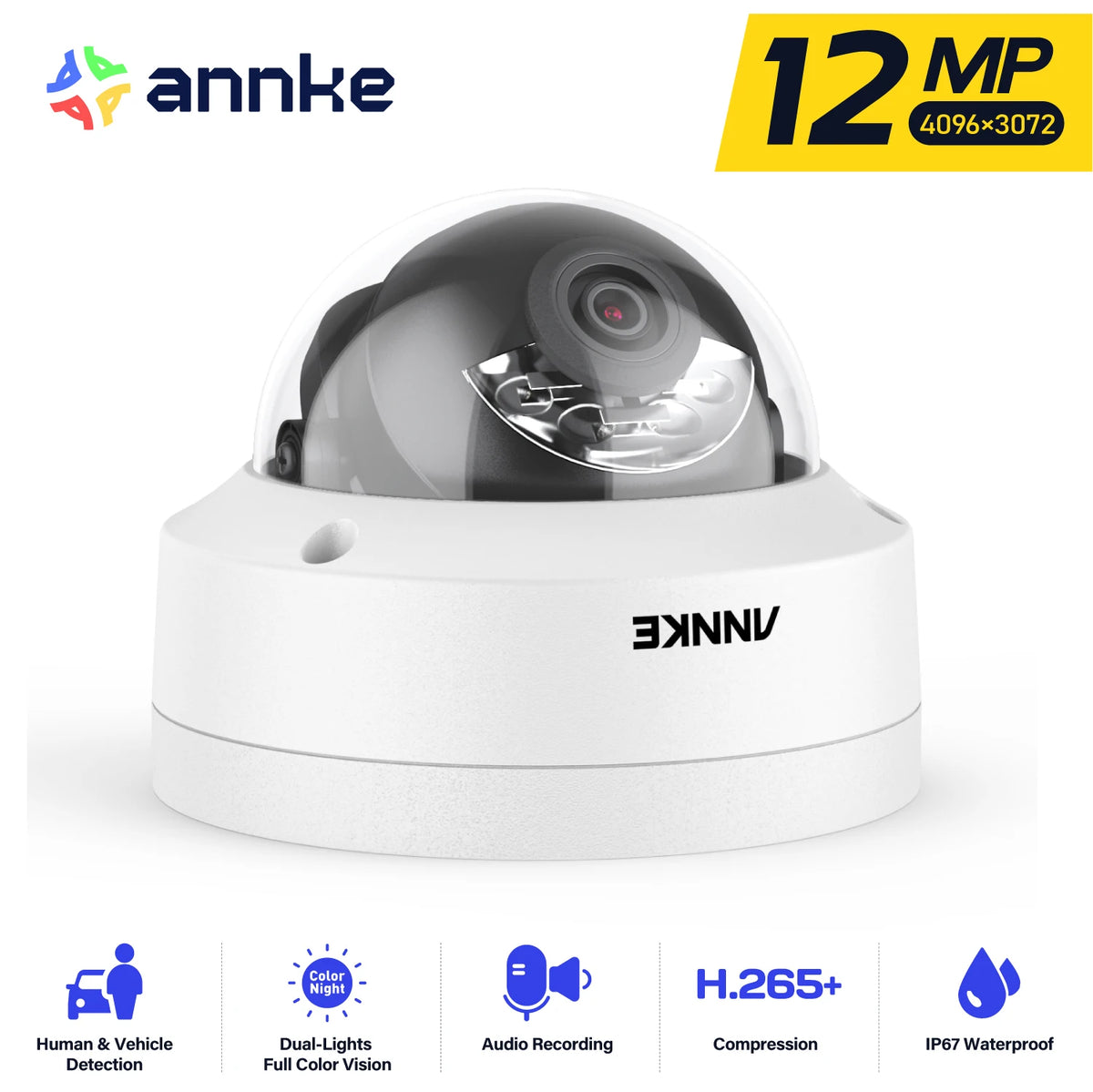 ANNKE Smart Dual Light Outdoor PoE Security Camera AI Detection