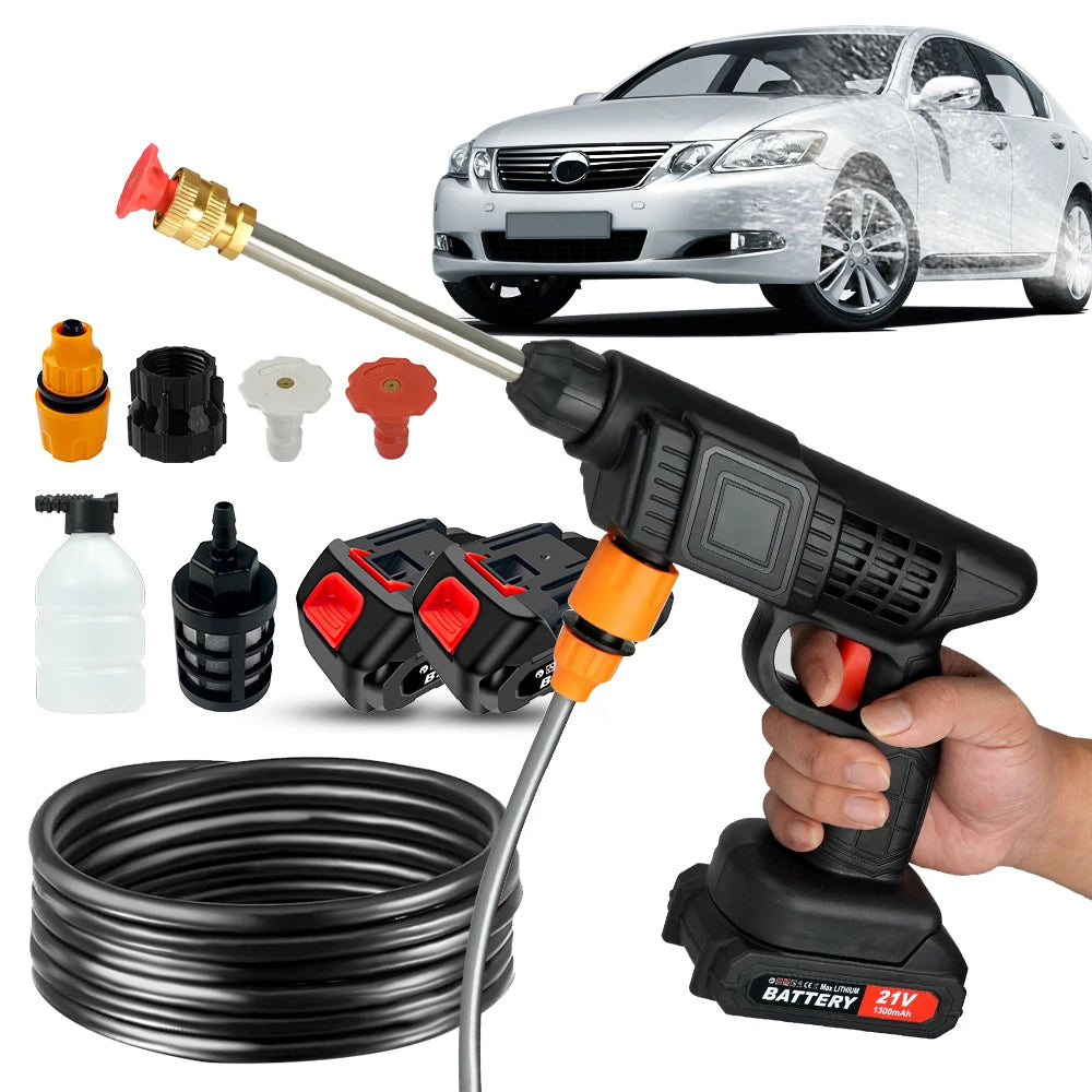 Cordless High Pressure Car Washer With Foam Cannon And Hose