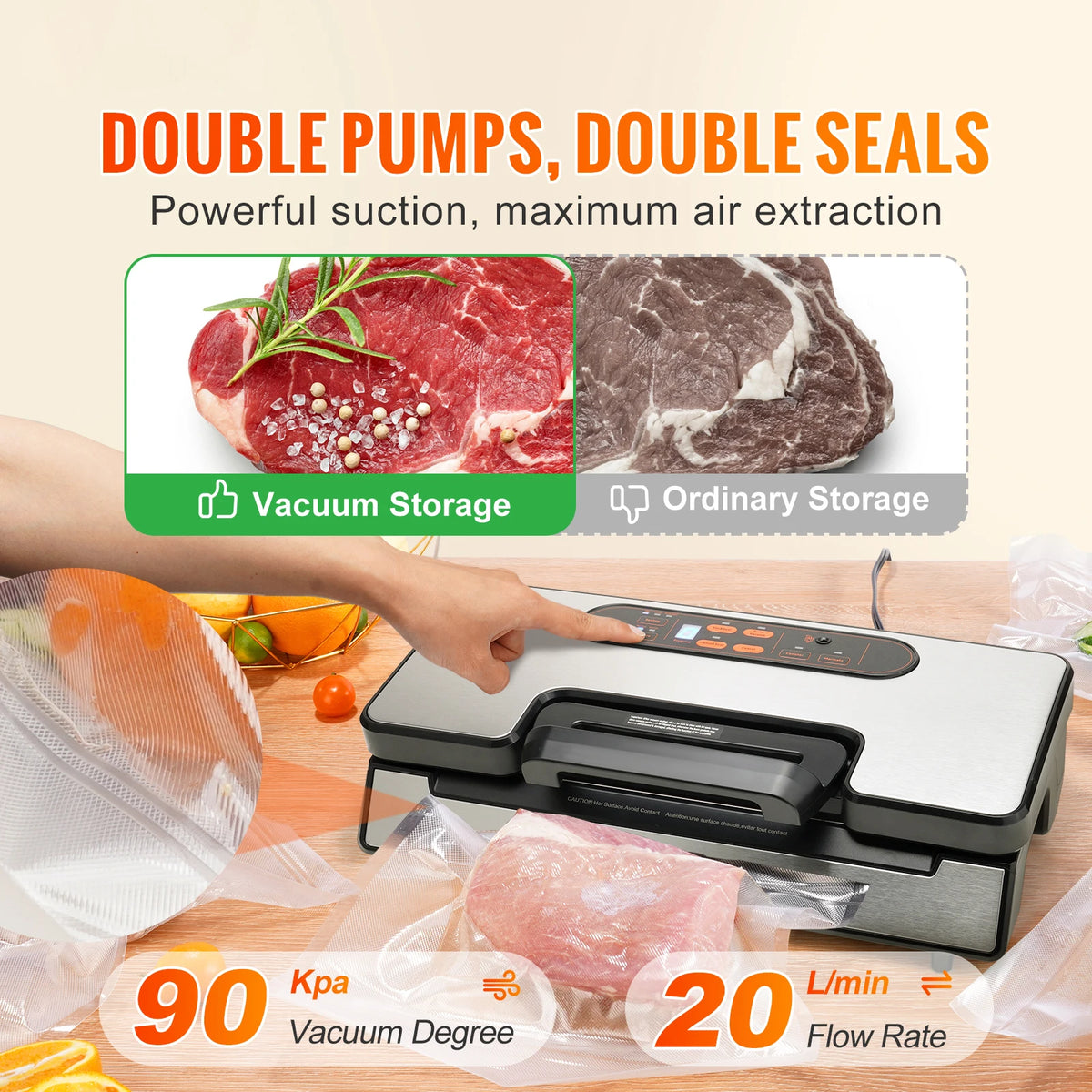 SucceBuy Vacuum Sealer Machine For Fresh Food Storage