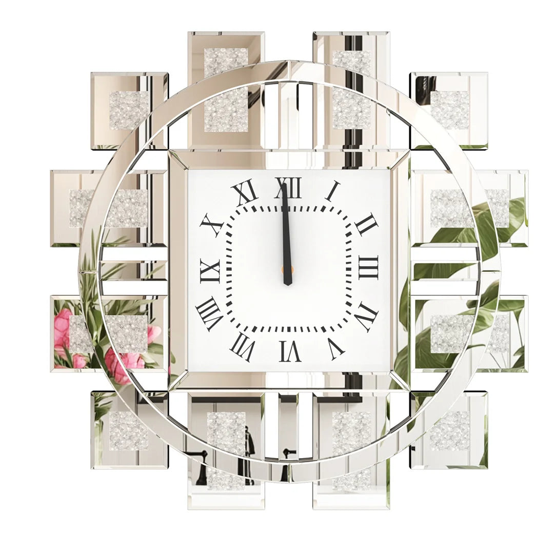 Decorative Crystal Inlay Wall Clock Battery Operated