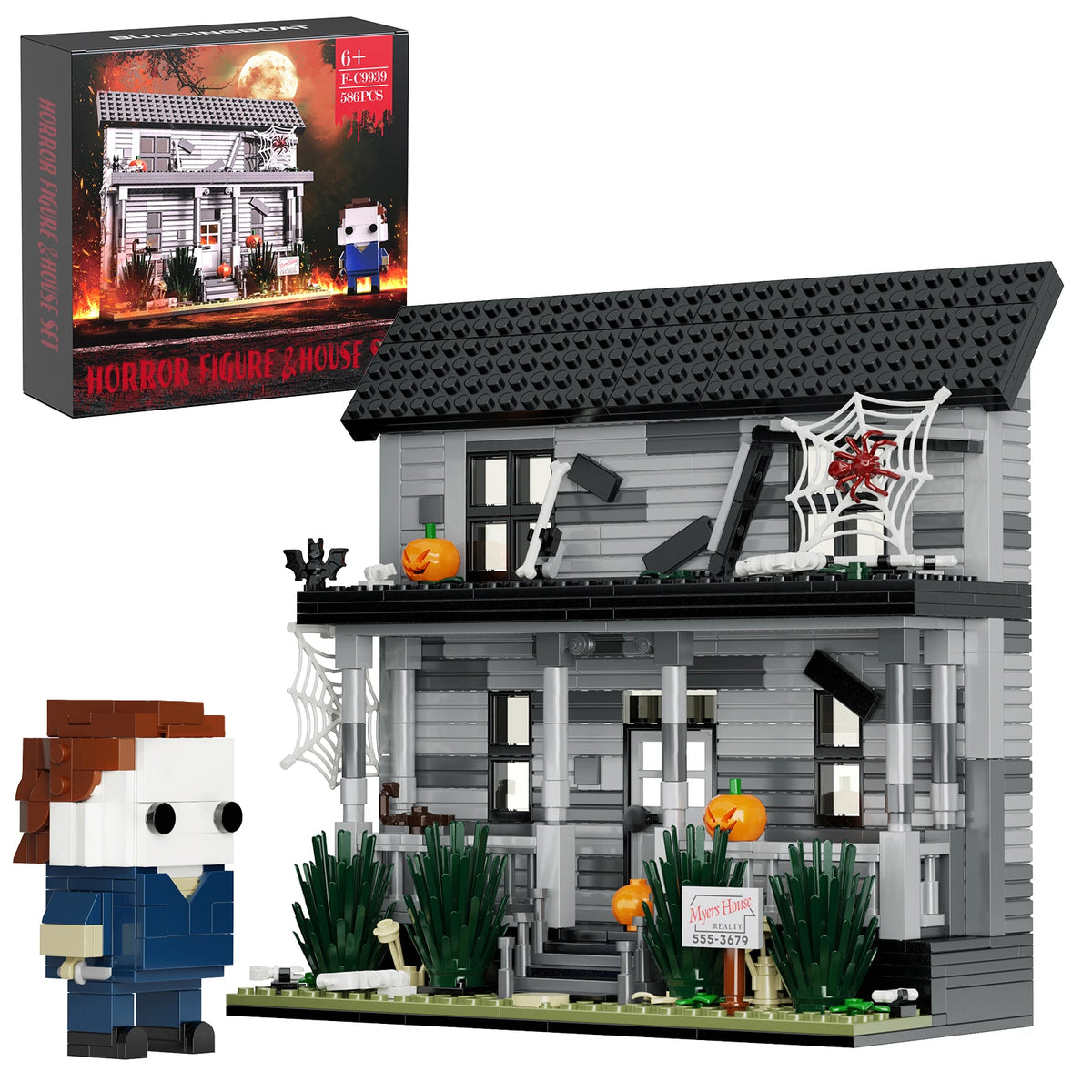 Horror Movie House Building Blocks Architecture Display Ornament