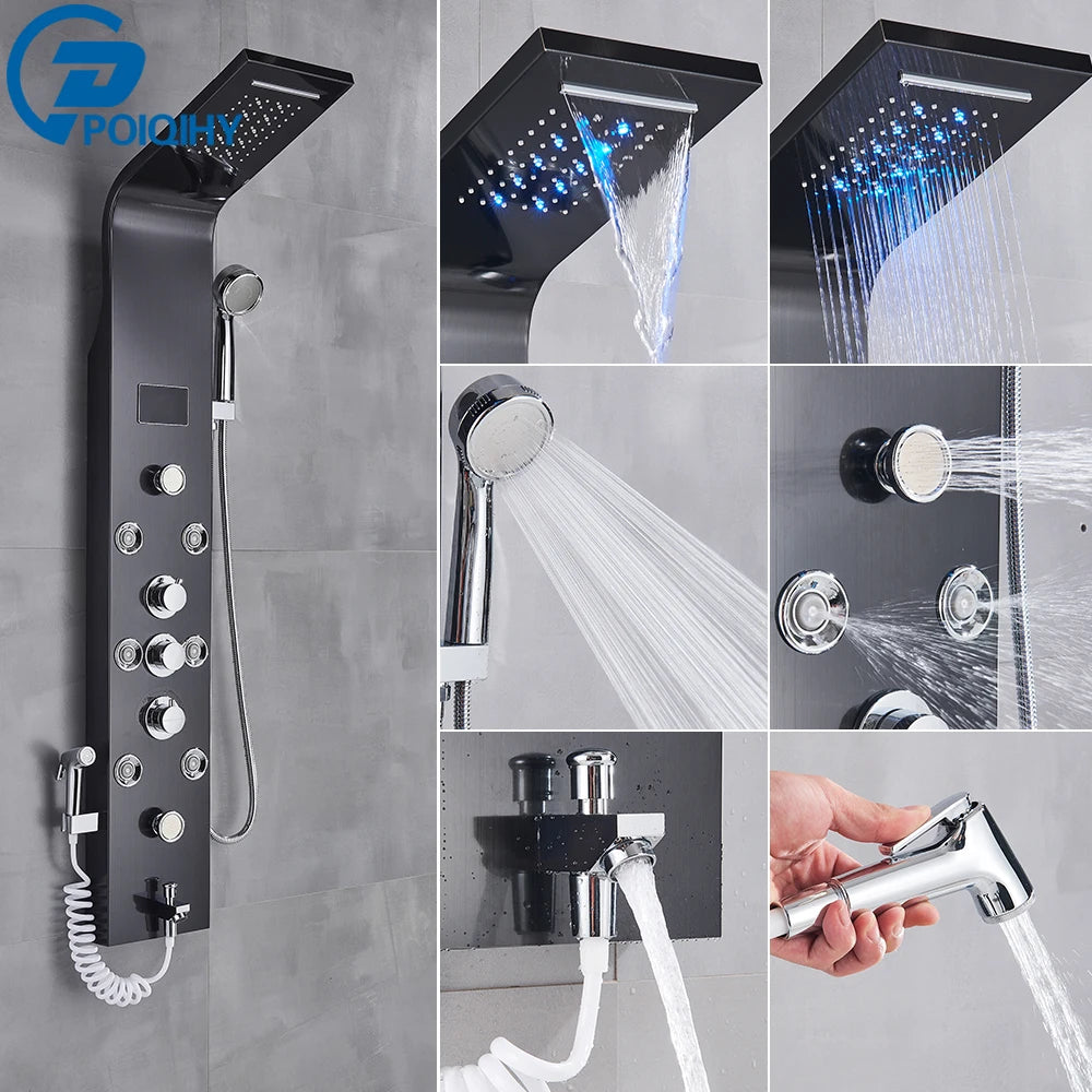 Poiqihy Bathroom Shower System With Mixer Faucet And Handshower
