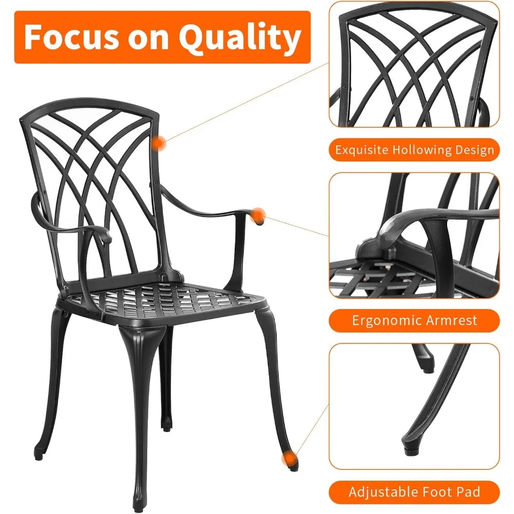 3-Piece Outdoor Bistro Set With Table And Two Patio Chairs