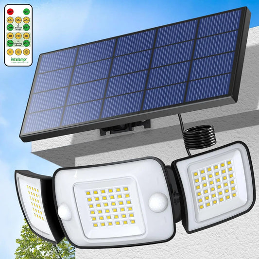 Intelamp Outdoor Solar LED Wall Light With Motion Sensors