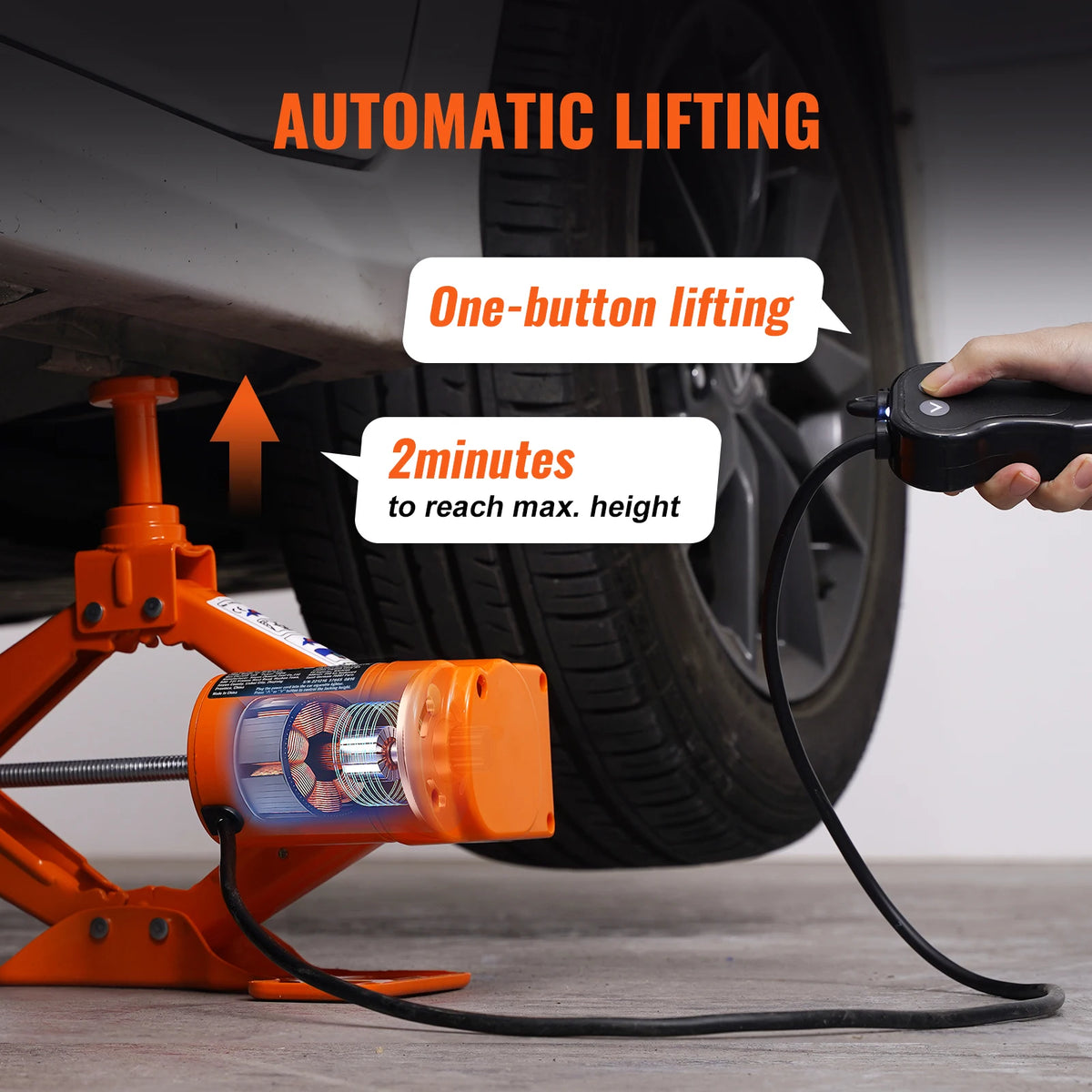 SucceBuy Electric Hydraulic Car Jack Kit for Roadside Tire Changes