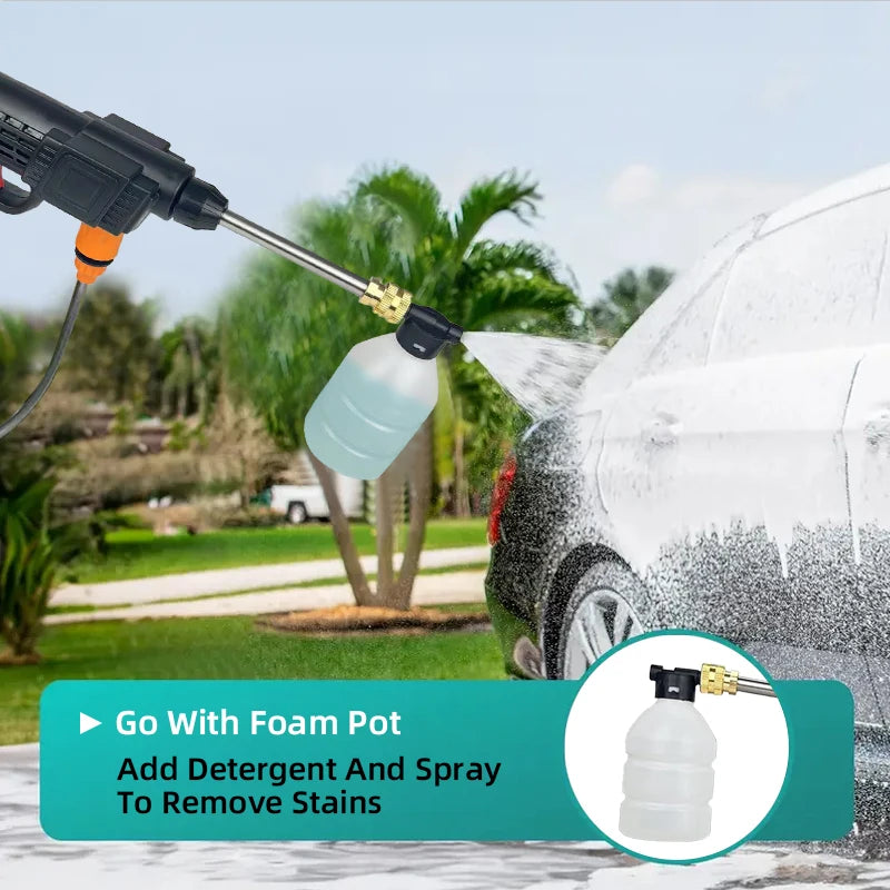 Cordless High Pressure Car Washer With Foam Cannon And Hose