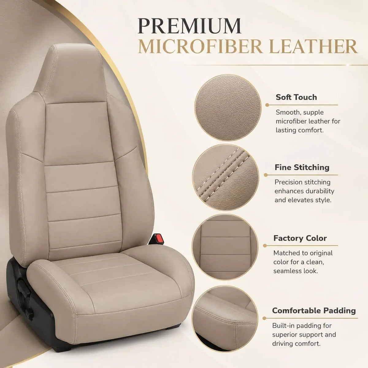 Leather Seat Covers for Ford F250 F350 F450 F550 Replacement