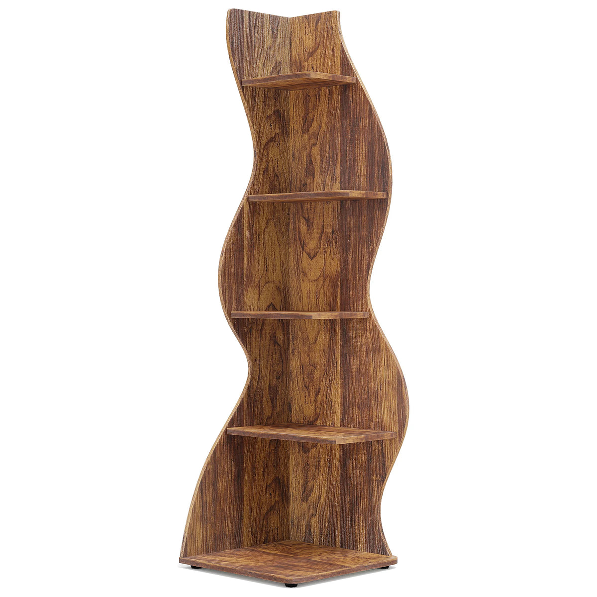 Tribesigns Modern Corner Bookshelf With Stylish Storage And Display Shelves