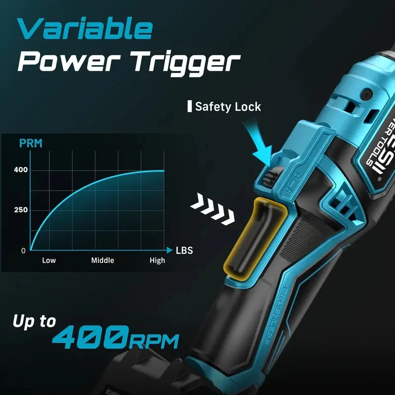 Seesii Extended Cordless Electric Ratchet Wrench With Batteries