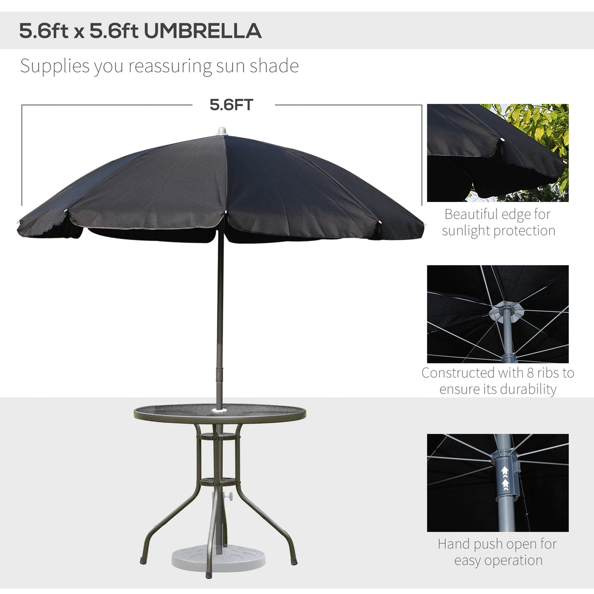 Outsunny Patio Dining Set With Umbrella Folding Chairs And Table