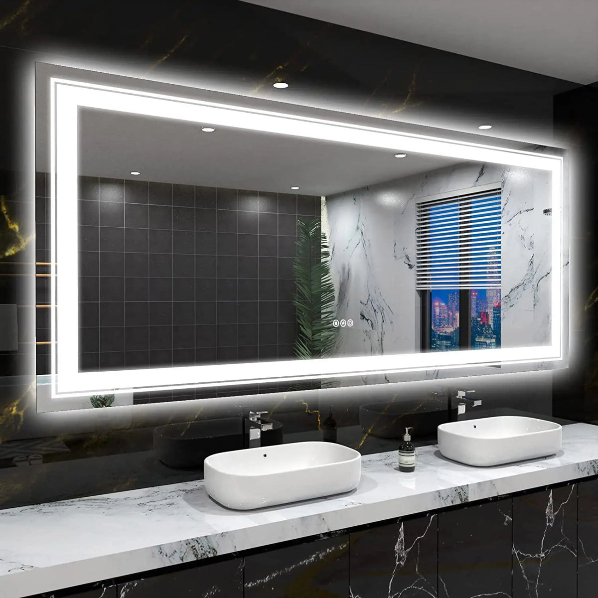 Wisfor Lighted Bathroom Vanity Mirror With Dimmable Anti Fog Lighting